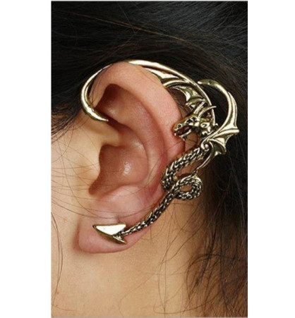 Boucle d'oreille manchette dragon