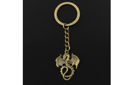 Porte-clé dragon argent