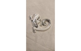 Décoration Gecko blanc argent