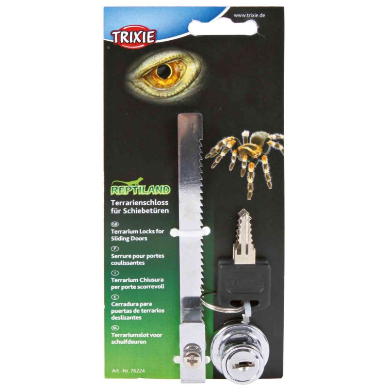 Serrure pour porte glissante de terrarium