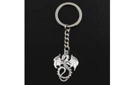 Porte-clé dragon argent