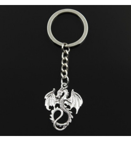 Porte-clé dragon argent