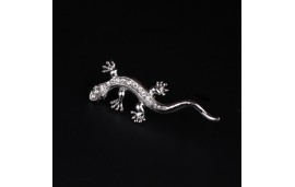 Broche gecko cristal