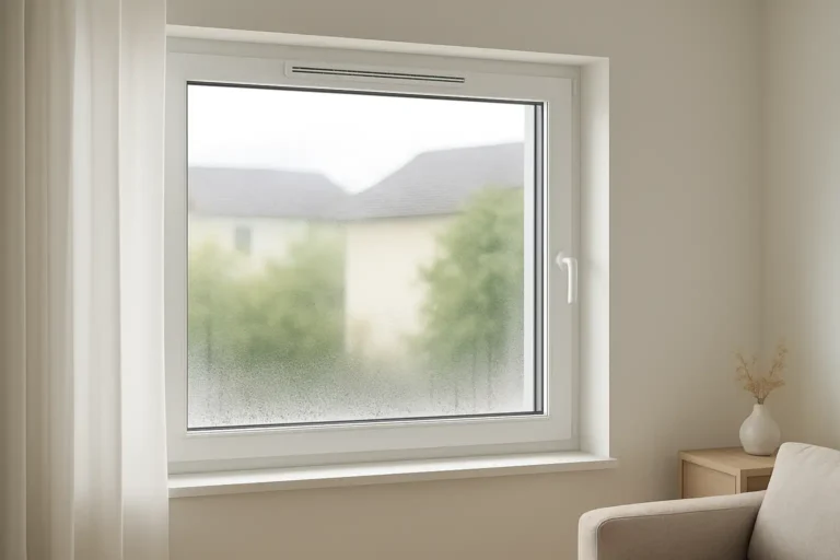 Fenêtre de maison avec système d’aération discret pour renouveler l’air intérieur