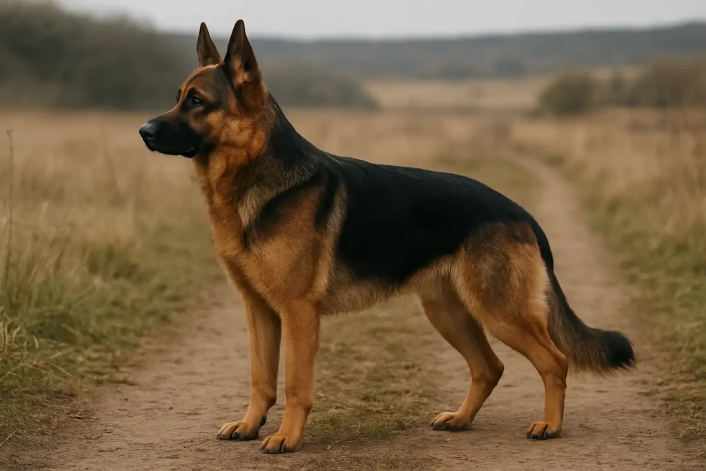 Berger allemand au profil traditionnel dans un cadre naturel