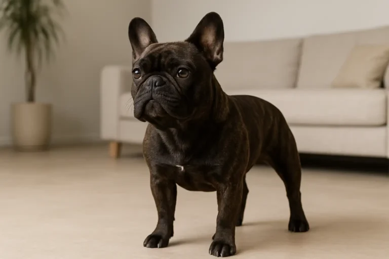 Chien bully pocket compact et musclé dans un intérieur moderne