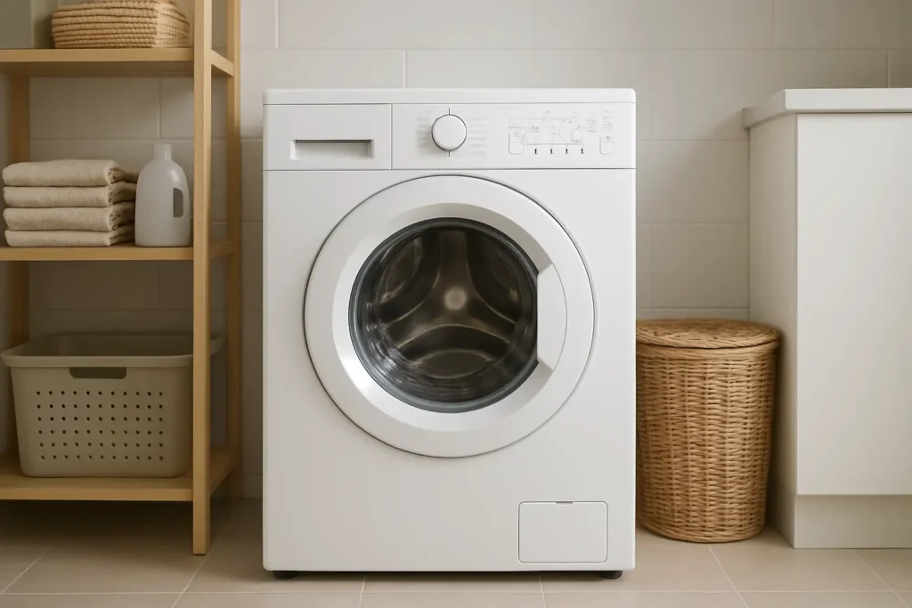 Bandeau d’une machine à laver avec ses symboles de programmes et d’essorage