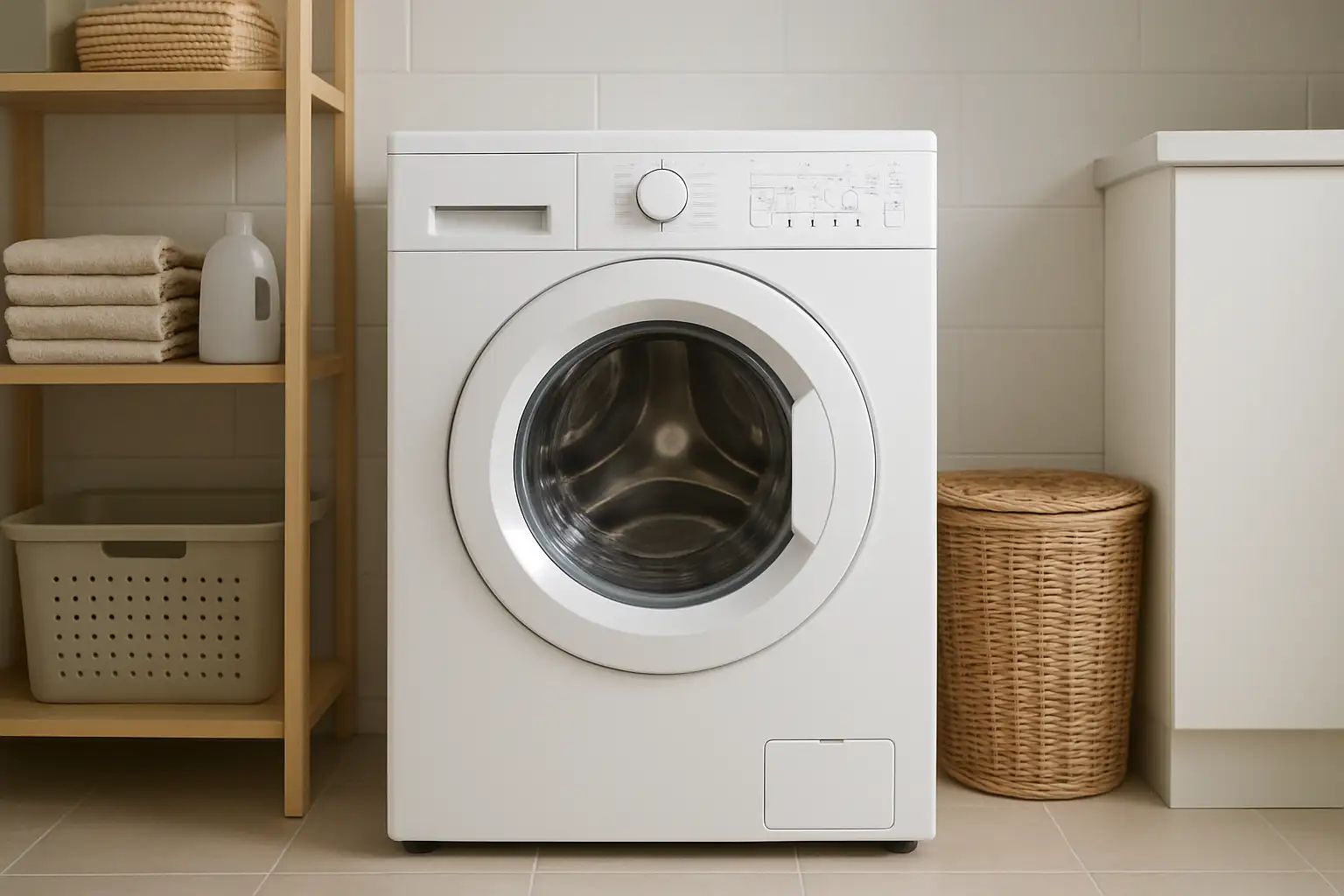 Bandeau d’une machine à laver avec ses symboles de programmes et d’essorage